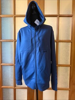 American Eagle Outfitters Men's Blue Full-Zip Hoodie